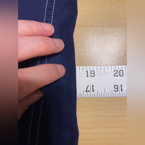 90s Armani Jeans Contrast Stitch Cotton Blazer ITALY MADE Vintage Navy Size 6 - Picture 8 of 9